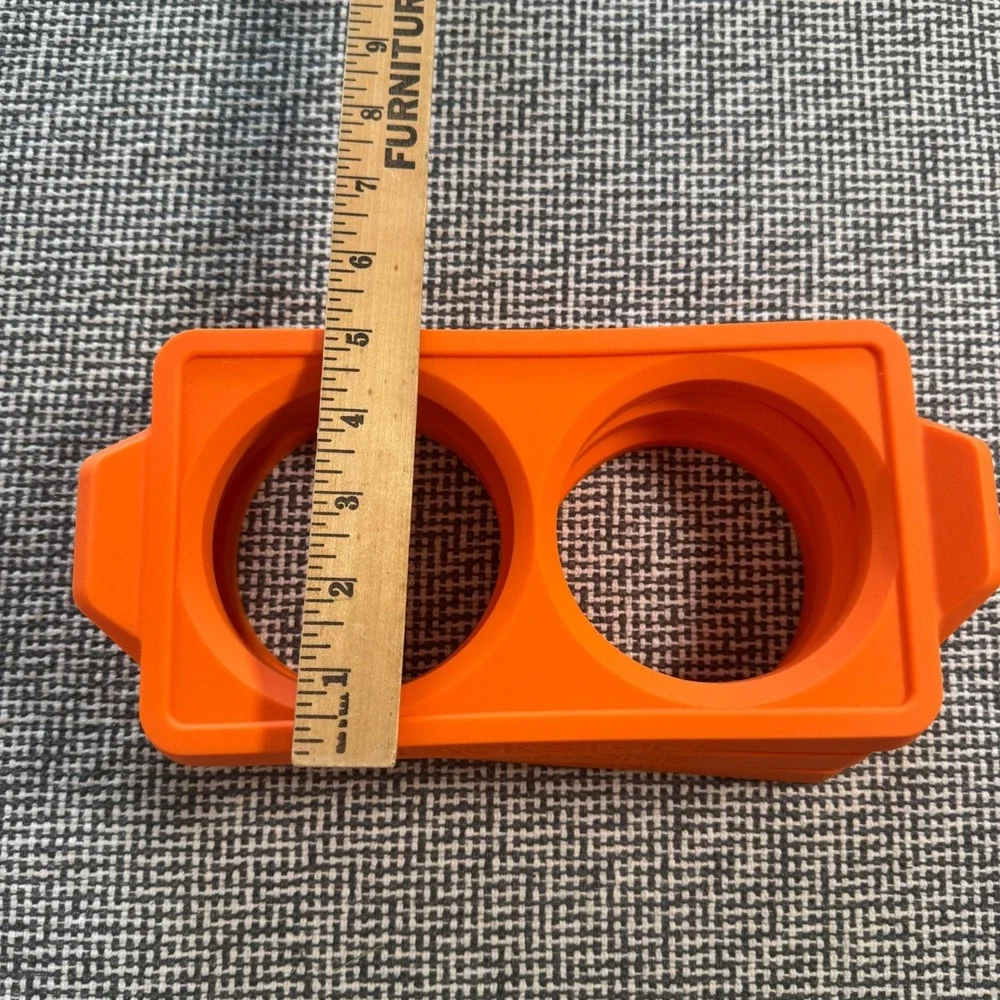 Blackstone Orange Silicone Dual Egg Ring Set of 3 Griddle Pancake Molds 8.5 Inch